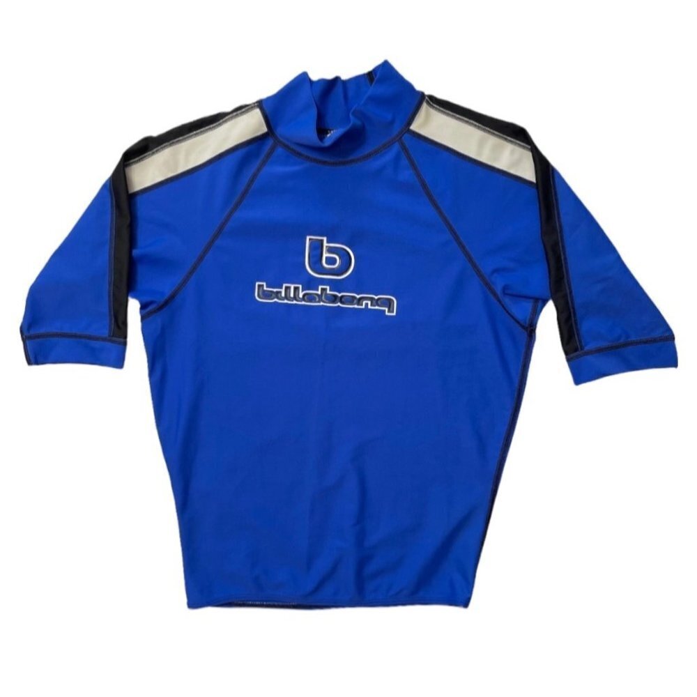 BILL-A-BONG Rash‎ Guard Shirt Large 4-Way Stretch Short Sleeves Swim Surf Gear